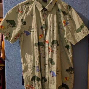 Disney Light Green Short Sleeve Shirt with Character Print